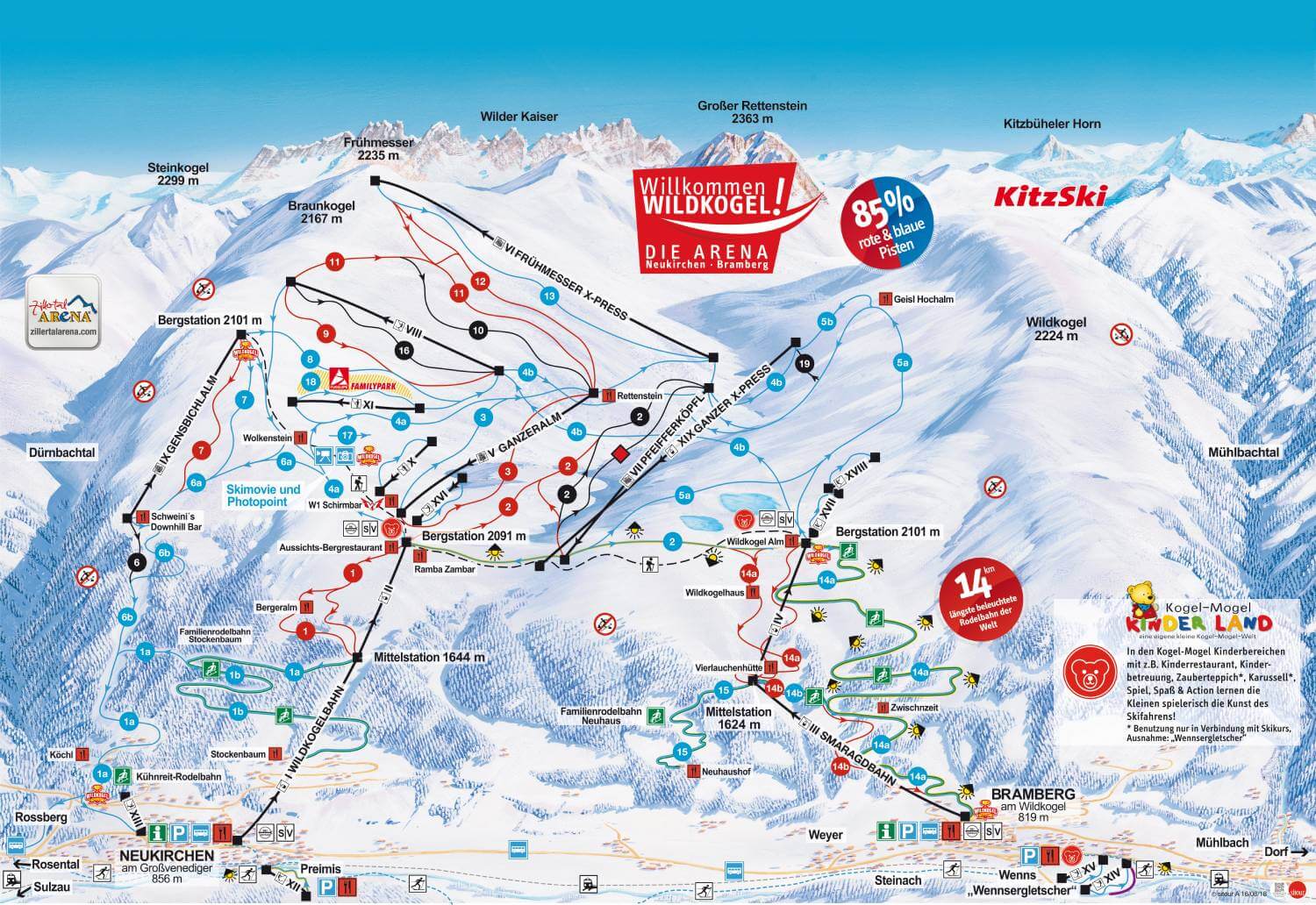 Pistenplan Wildkogel