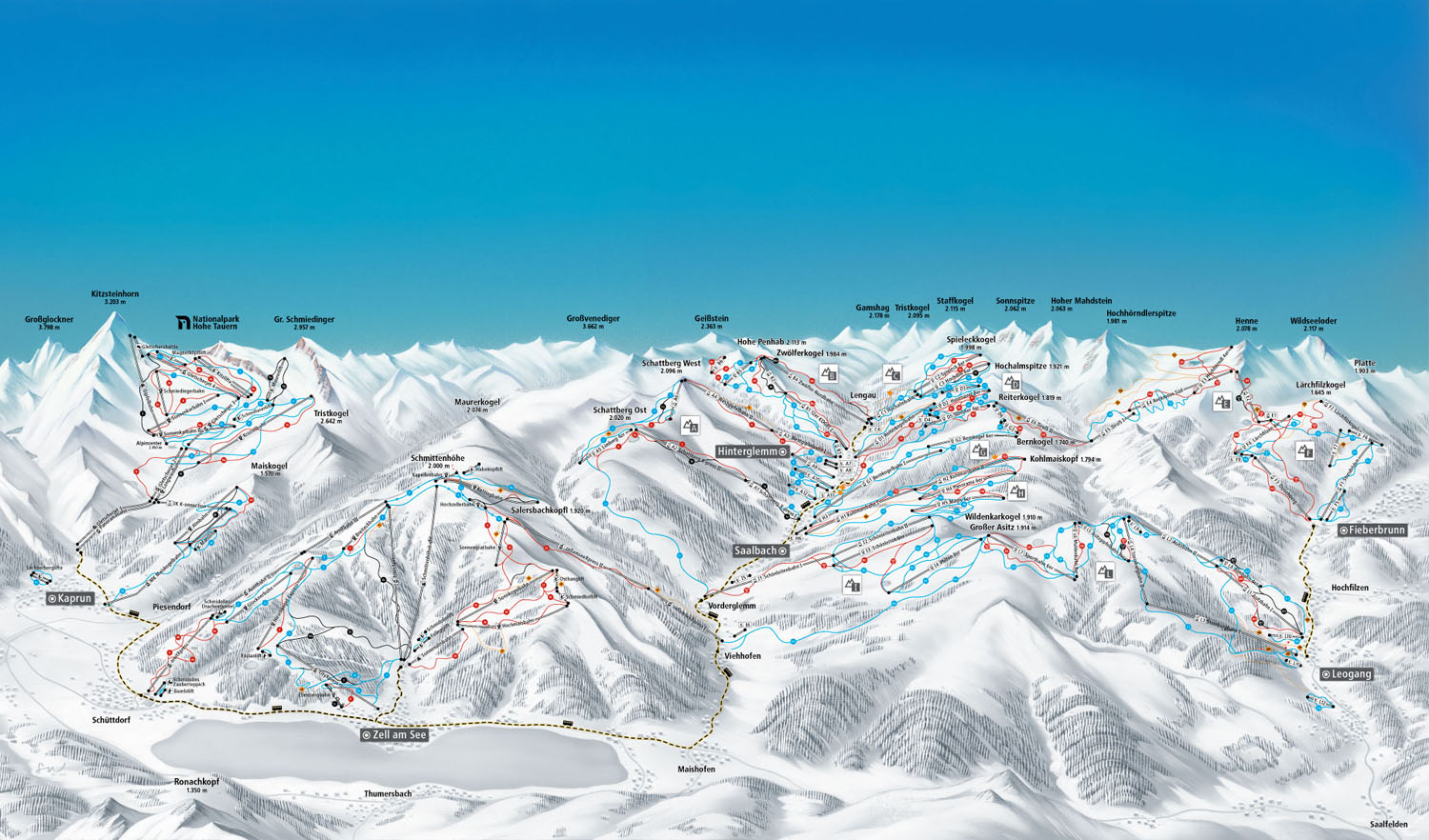 Pistenplan Wildkogel